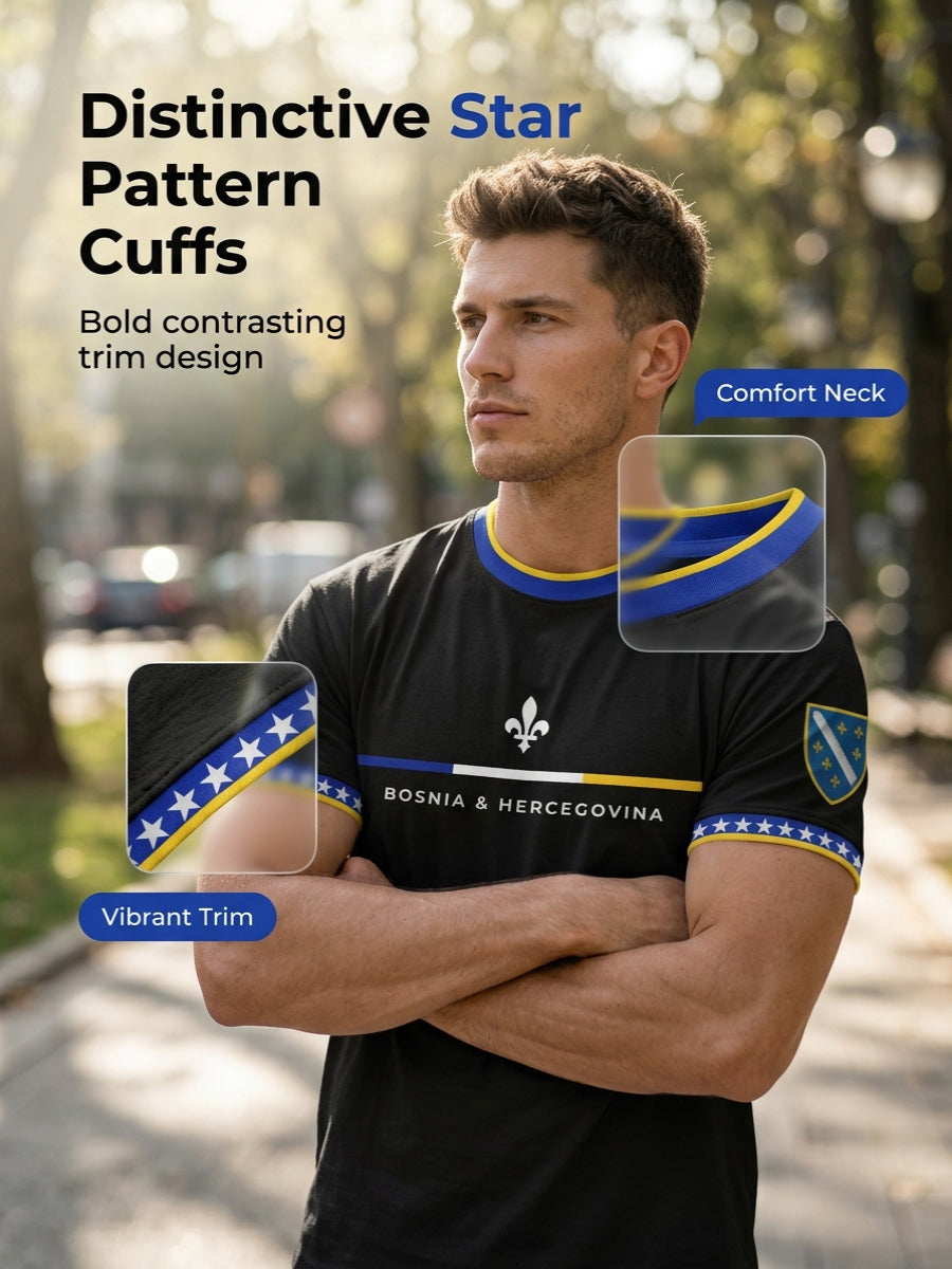 Herren-Fußballfan-T-Shirt mit Bosnien-ZMAJEVI-Print