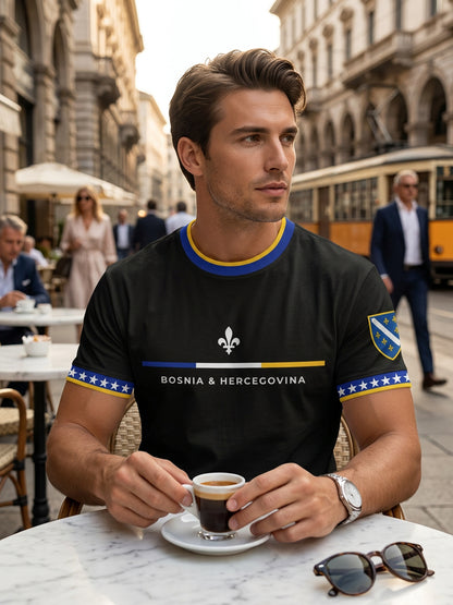 Herren-Fußballfan-T-Shirt mit Bosnien-ZMAJEVI-Print