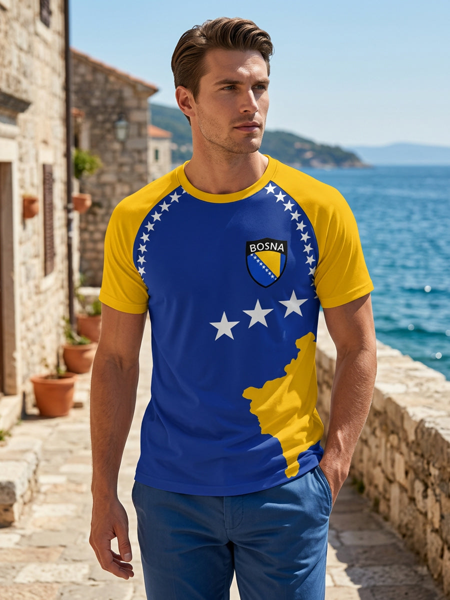 Herren Bosno ZMAJEVI Fußballfan-Print-T-Shirt