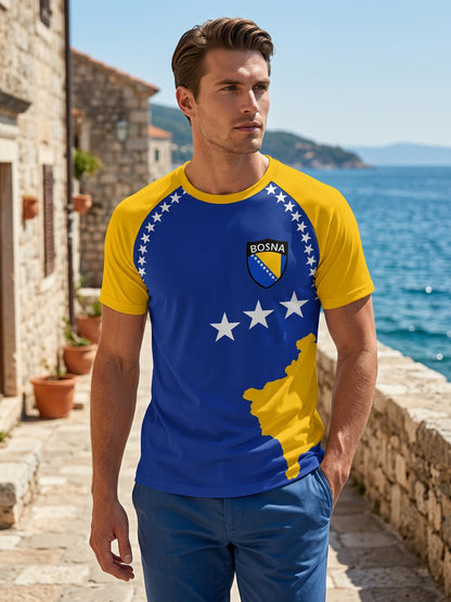 Herren Bosno ZMAJEVI Fußballfan-Print-T-Shirt