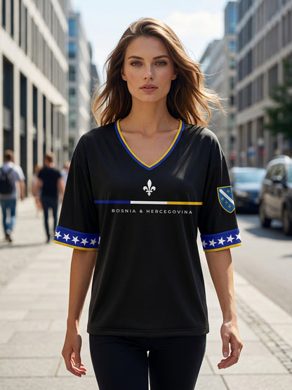 Damen-T-Shirt Bosnien ZMAJEVI mit Fußballmotiv und Aufdruck