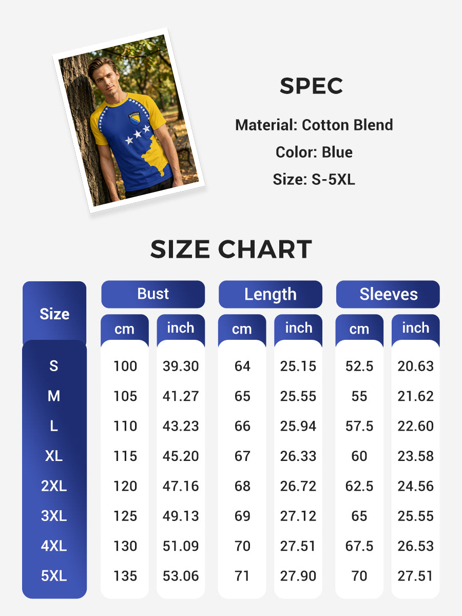 Herren Bosno ZMAJEVI Fußballfan-Print-T-Shirt