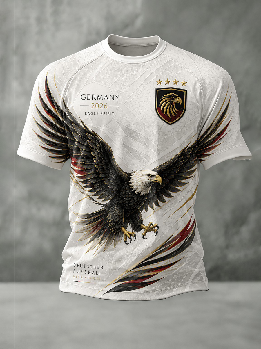 Herren-Fußball-T-Shirt mit Deutschland-Druck