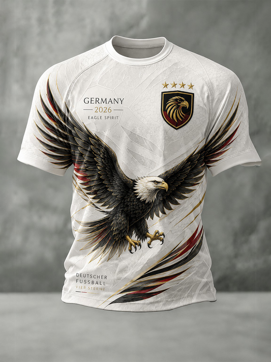 Herren-Fußball-T-Shirt mit Deutschland-Druck