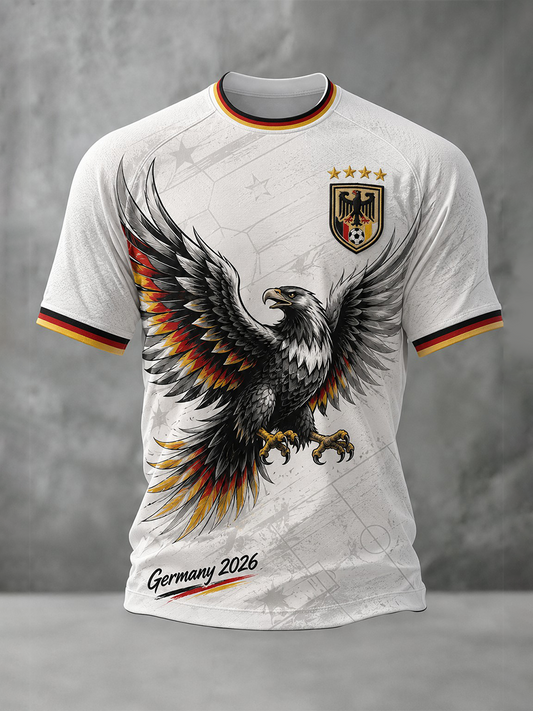 Herren-Fußball-T-Shirt mit Deutschland-Druck