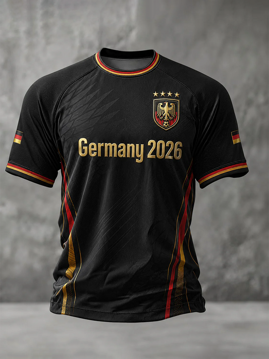 Herren-Fußball-T-Shirt mit Deutschland-Druck