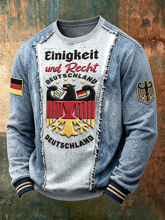 Langärmliges T-Shirt mit Patchwork druck für Männer