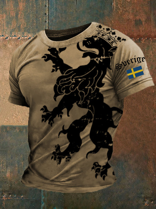 Mäns Sverige Tryckt T-shirt