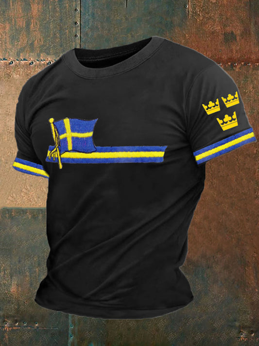 Mäns Sverige Tryckt T-shirt