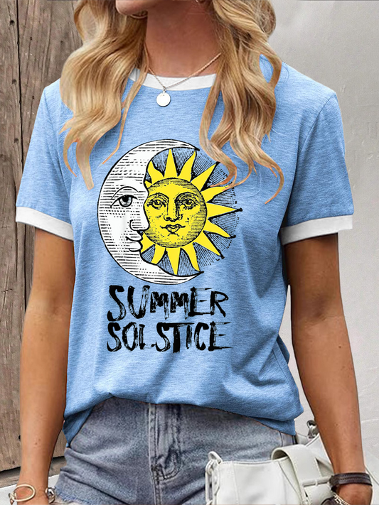 Kvinnors sommar solstånd T-shirt