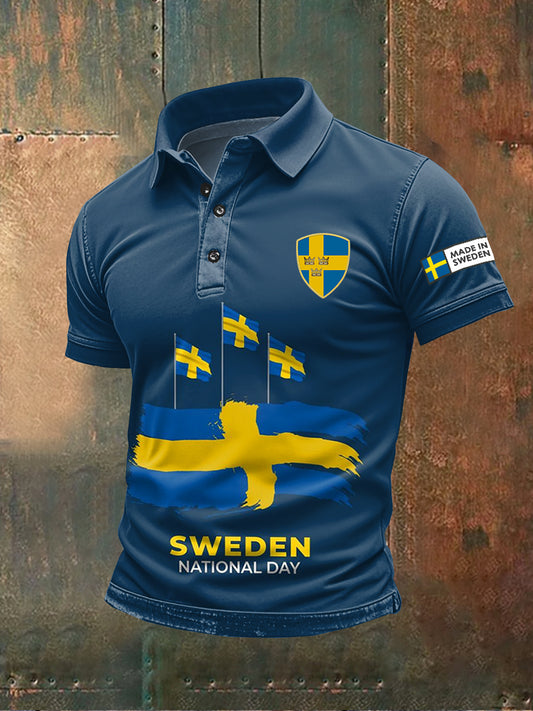 Svensk självständighetsdag Svenska Flagg Tema Skriv ut Casual Polo Skjorta