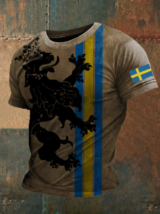Mäns Sverige Tryckt T-shirt
