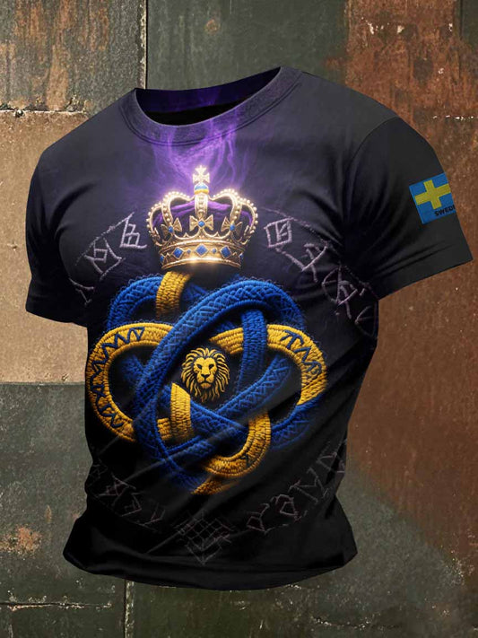 Svenska Viking keltisk knop Skriv ut Casual T-shirt För Män