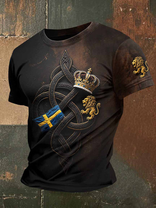 Svenska Viking keltisk knop Skriv ut Casual T-shirt För Män