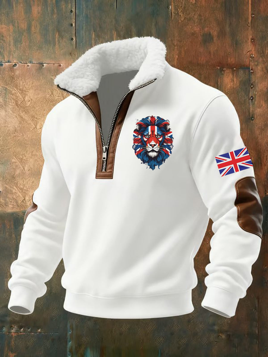 Men's Vintage British Lion Print Sweatshirt