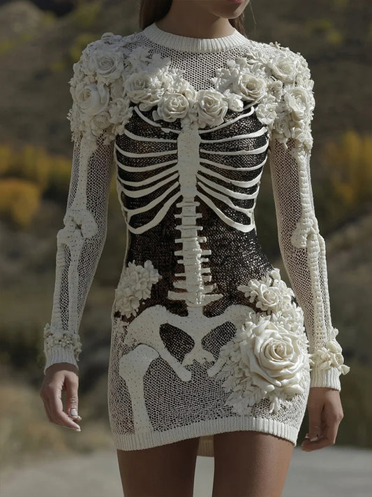 Women's Halloween simulation long bodycon sweater