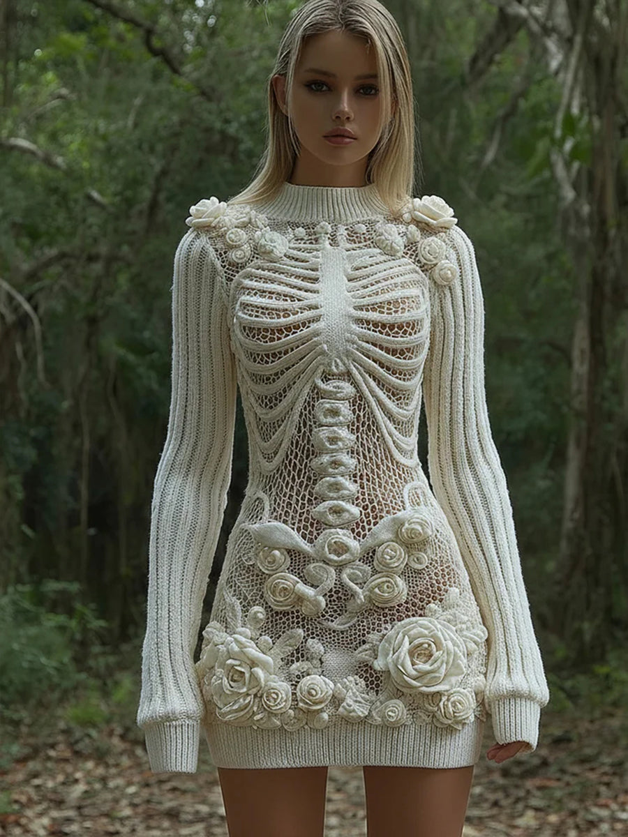 Women's Halloween simulation long bodycon sweater