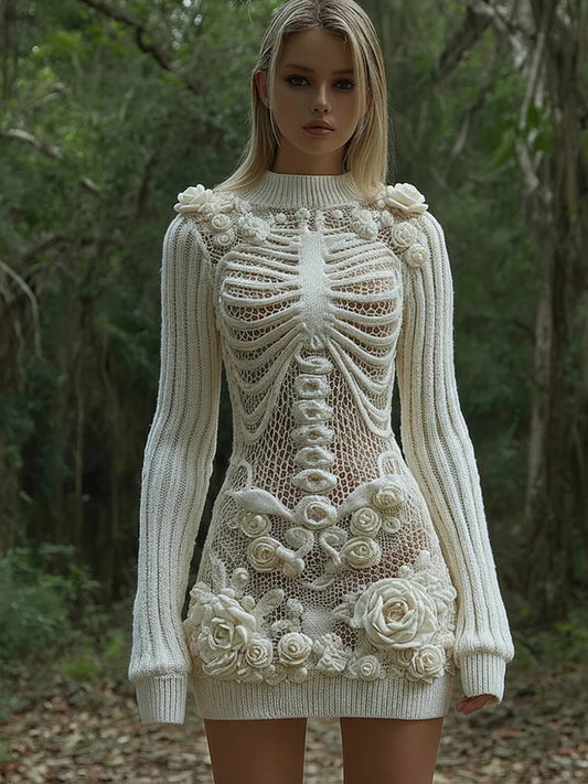 Women's Halloween simulation long bodycon sweater