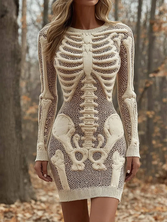 Women's Halloween simulation long bodycon sweater