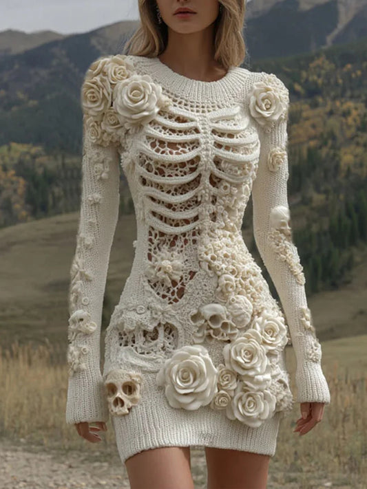 Women's Halloween simulation long bodycon sweater
