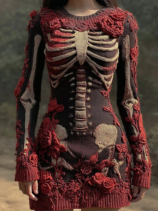 Women's Halloween simulation long bodycon sweater