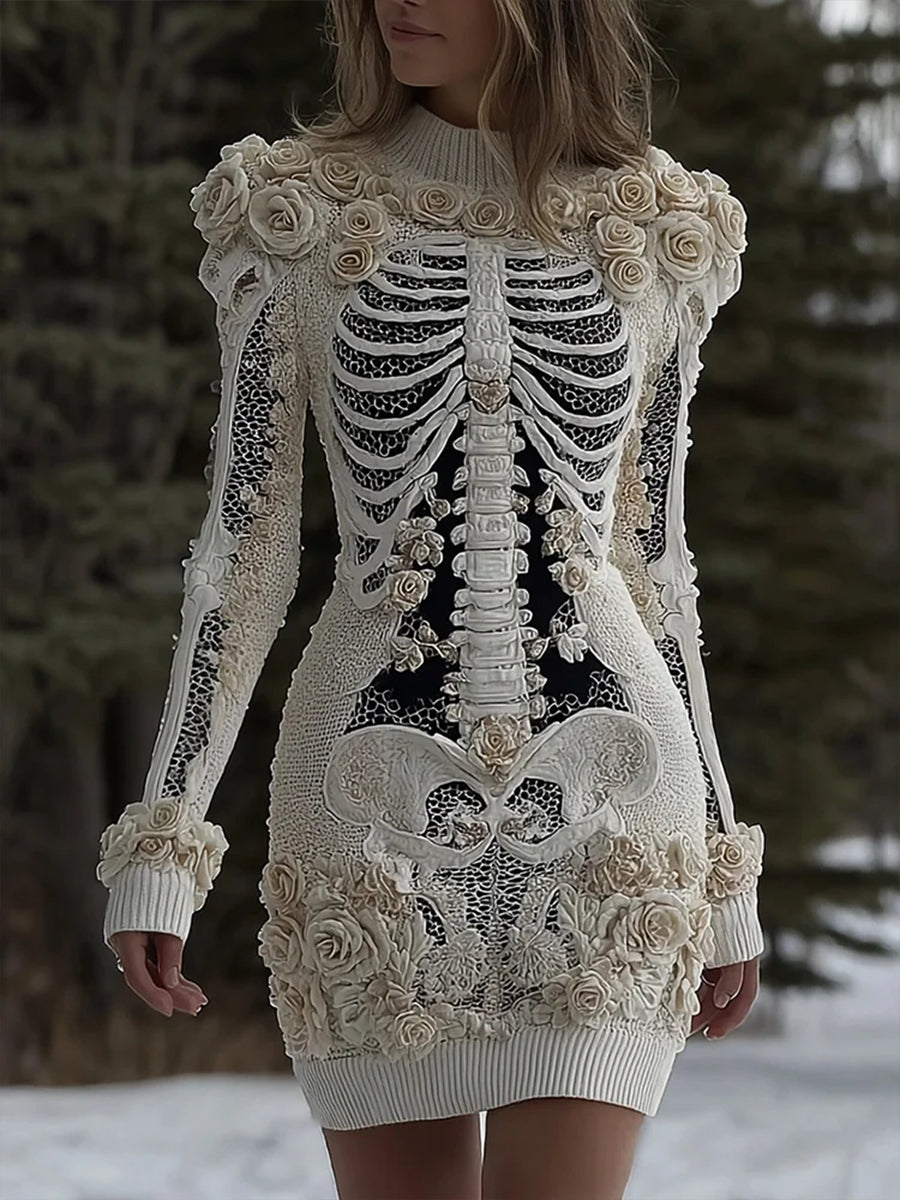 Women's Halloween simulation long bodycon sweater