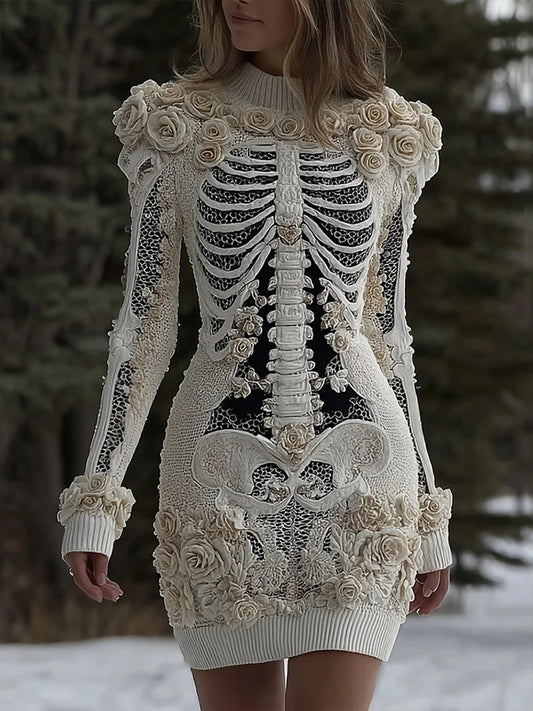 Women's Halloween simulation long bodycon sweater