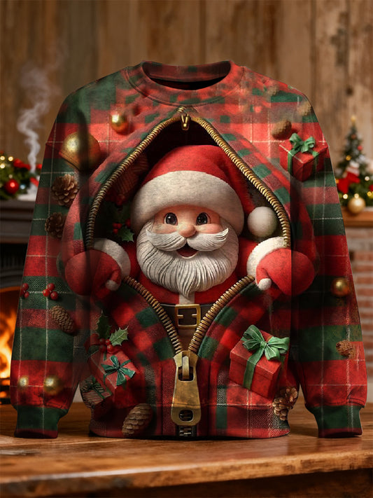 Santa Claus Print Casual Sweatshirt