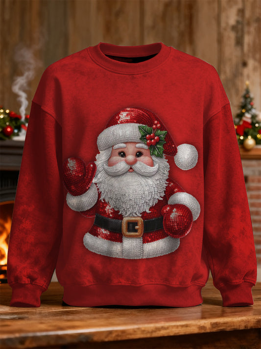 Santa Claus Print Casual Sweatshirt