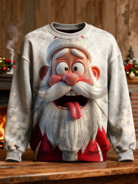 Santa Claus Print Casual Sweatshirt
