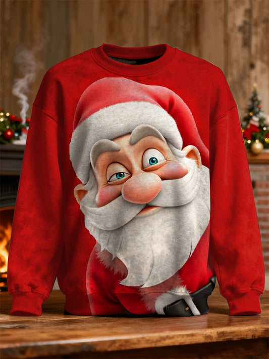 Santa Claus Print Casual Sweatshirt