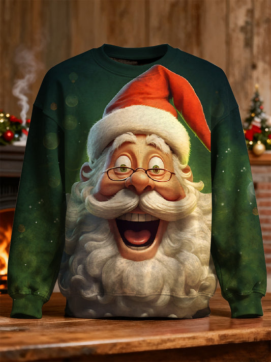 Santa Claus Print Casual Sweatshirt