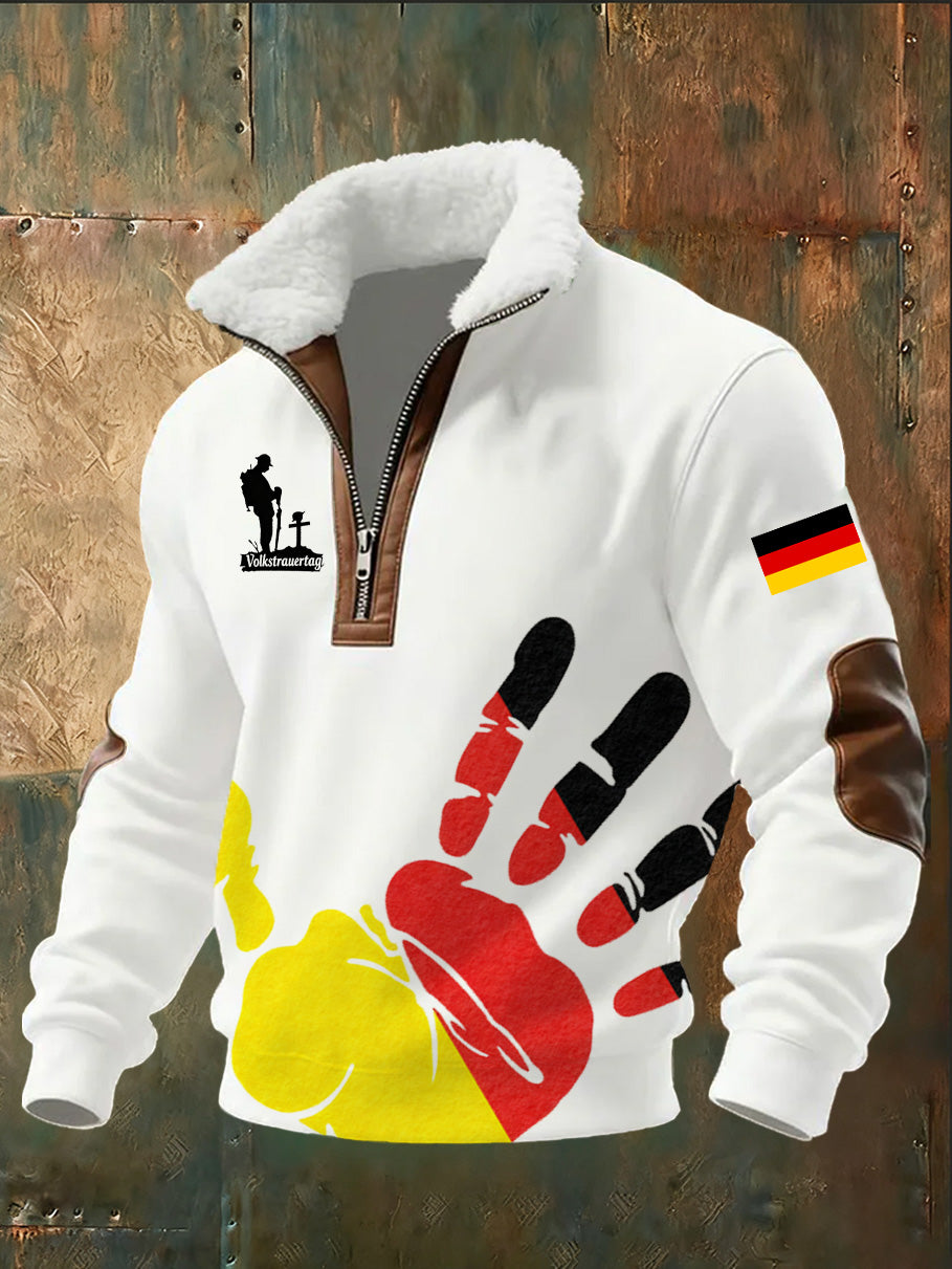 Herren-Sweatshirt mit deutschem Druck lässig