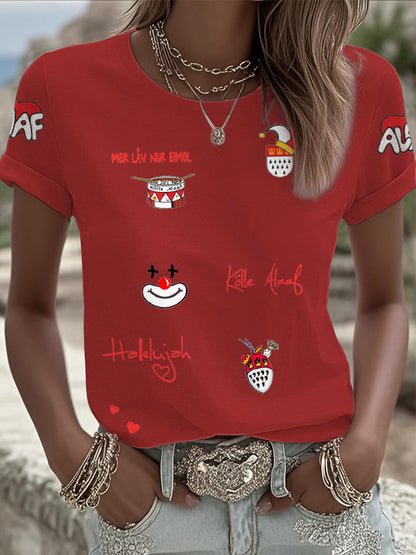 Frauen karneval Kunst bedrucktes T-Shirt