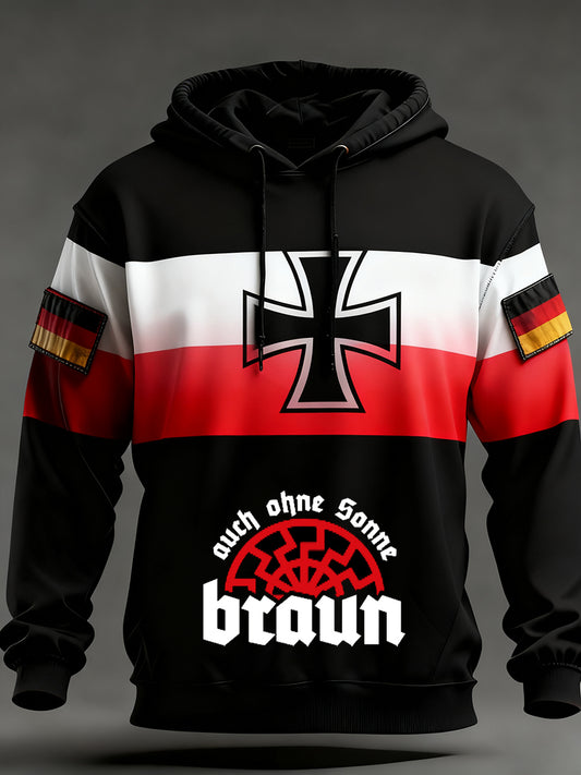 Herren Vintage Deutsche Flagge Kunstdruck Hoodie