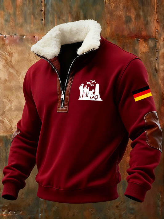Herren-Sweatshirt mit deutschem Druck lässig