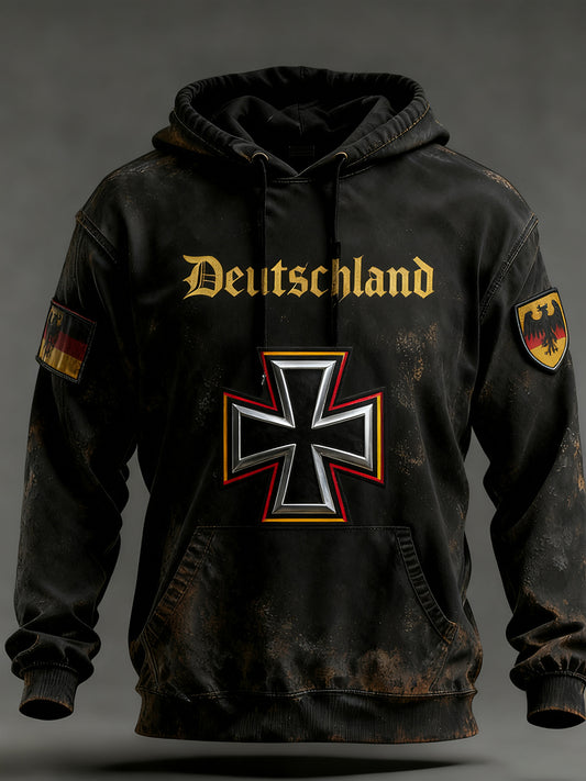 Herren Vintage Deutsche Flagge Kunstdruck Hoodie