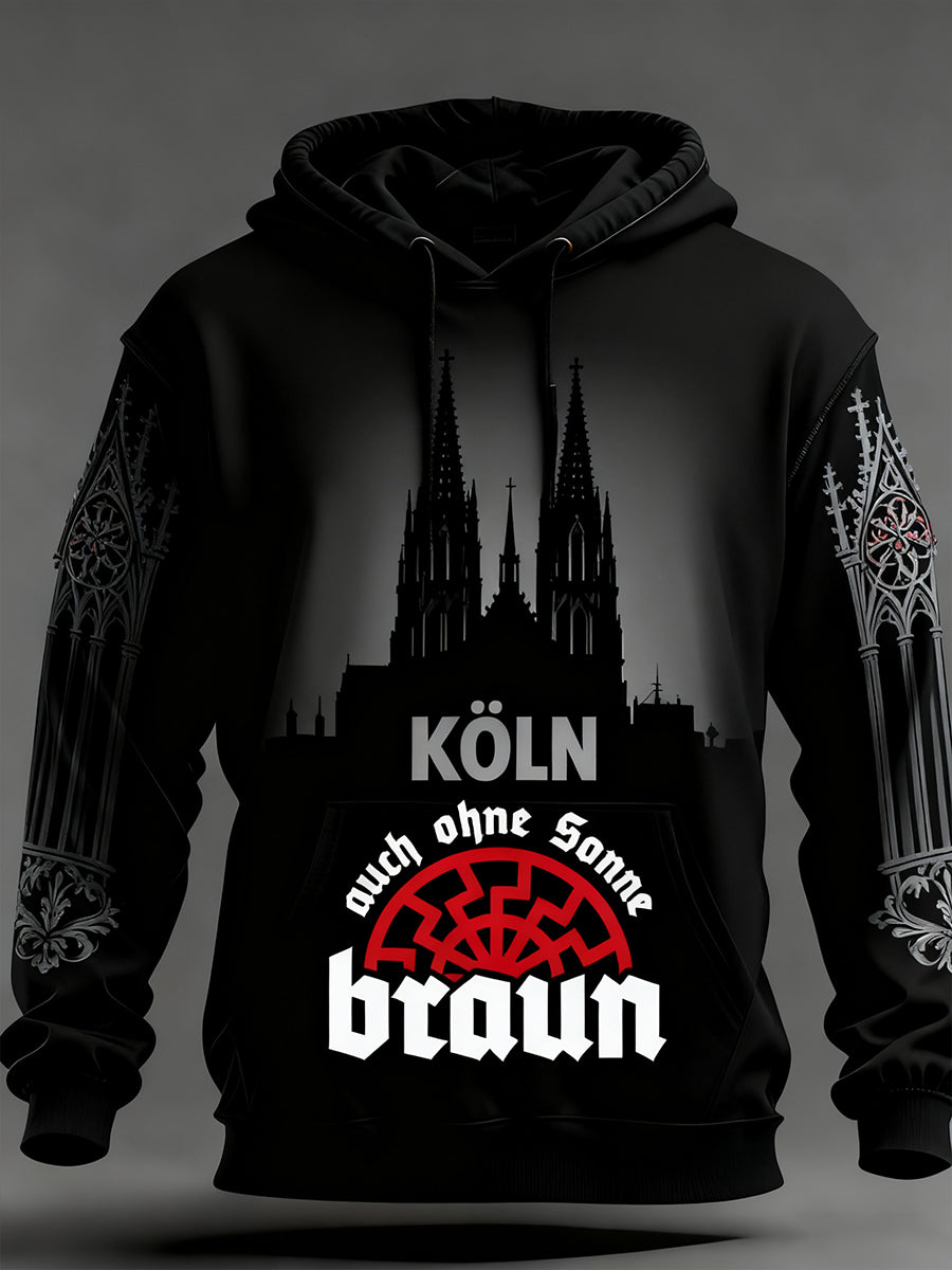 Herren Vintage Deutsche Flagge Kunstdruck Hoodie