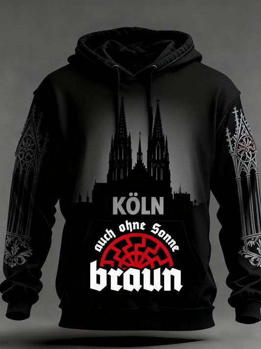 Herren Vintage Deutsche Flagge Kunstdruck Hoodie