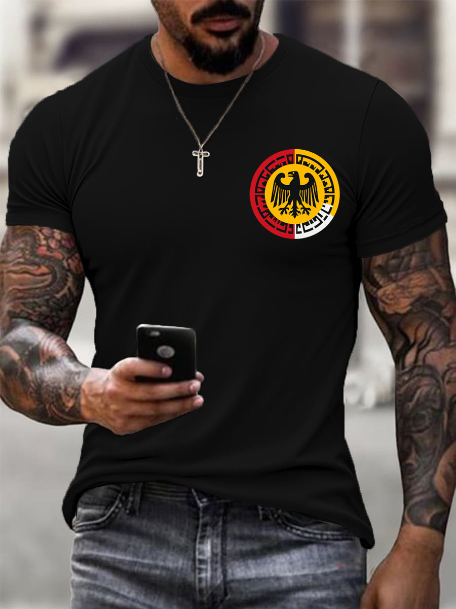 Männer Minimalist Deutschland Adler Print T - Shirt