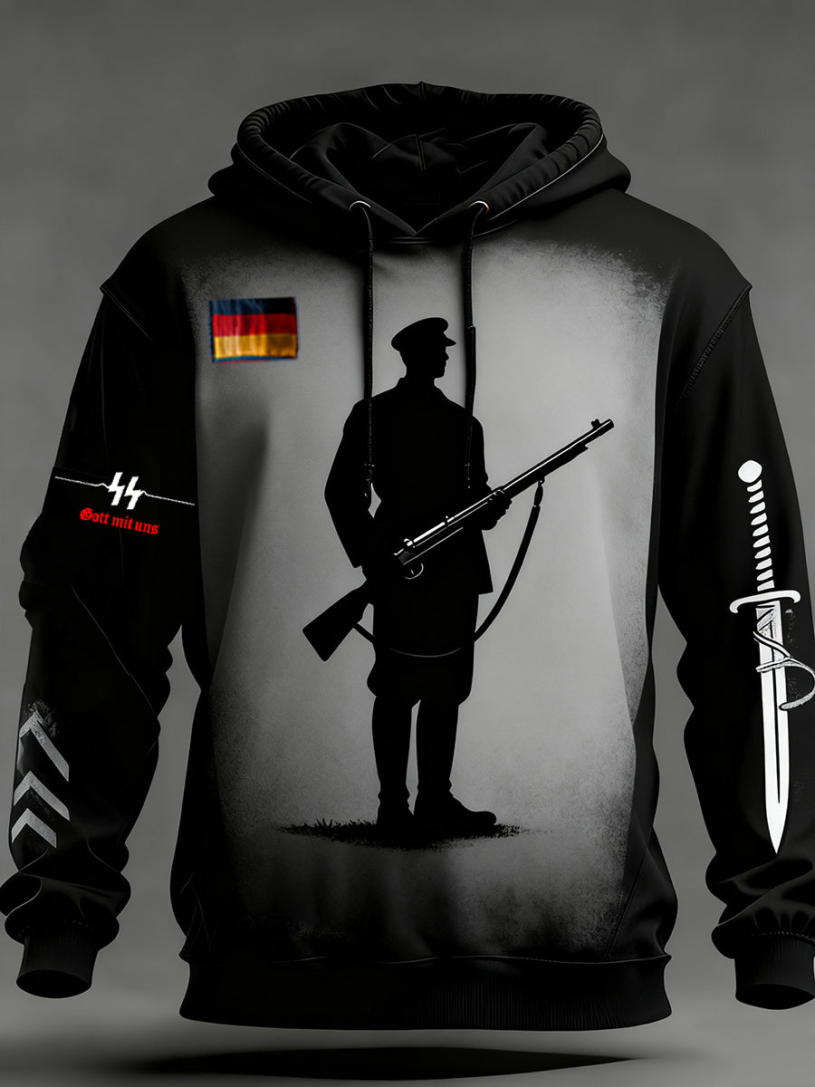 Herren Vintage Deutsche Flagge Kunstdruck Hoodie