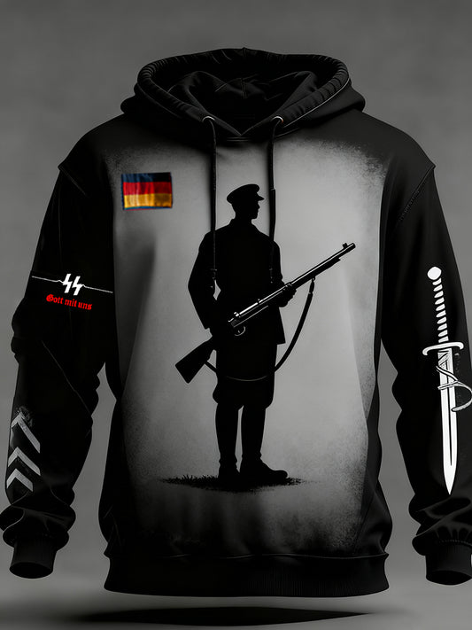 Herren Vintage Deutsche Flagge Kunstdruck Hoodie