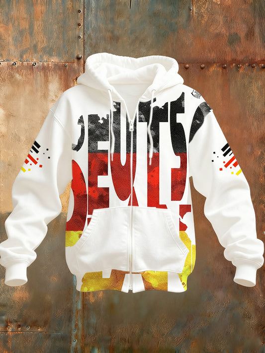 Langärmlige Herren jacke mit deutschem Distressed Print