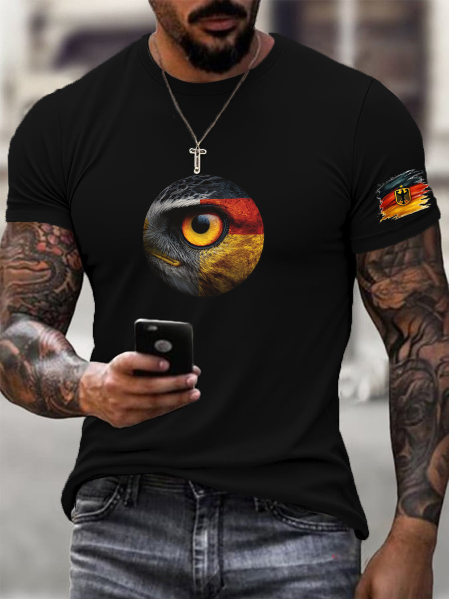 Männer Deutschland Adler Eye Print T - Shirt