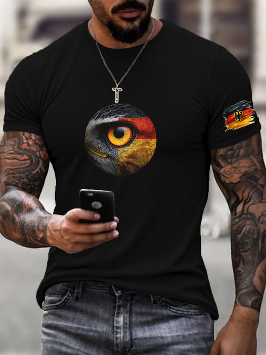 Männer Deutschland Adler Eye Print T - Shirt