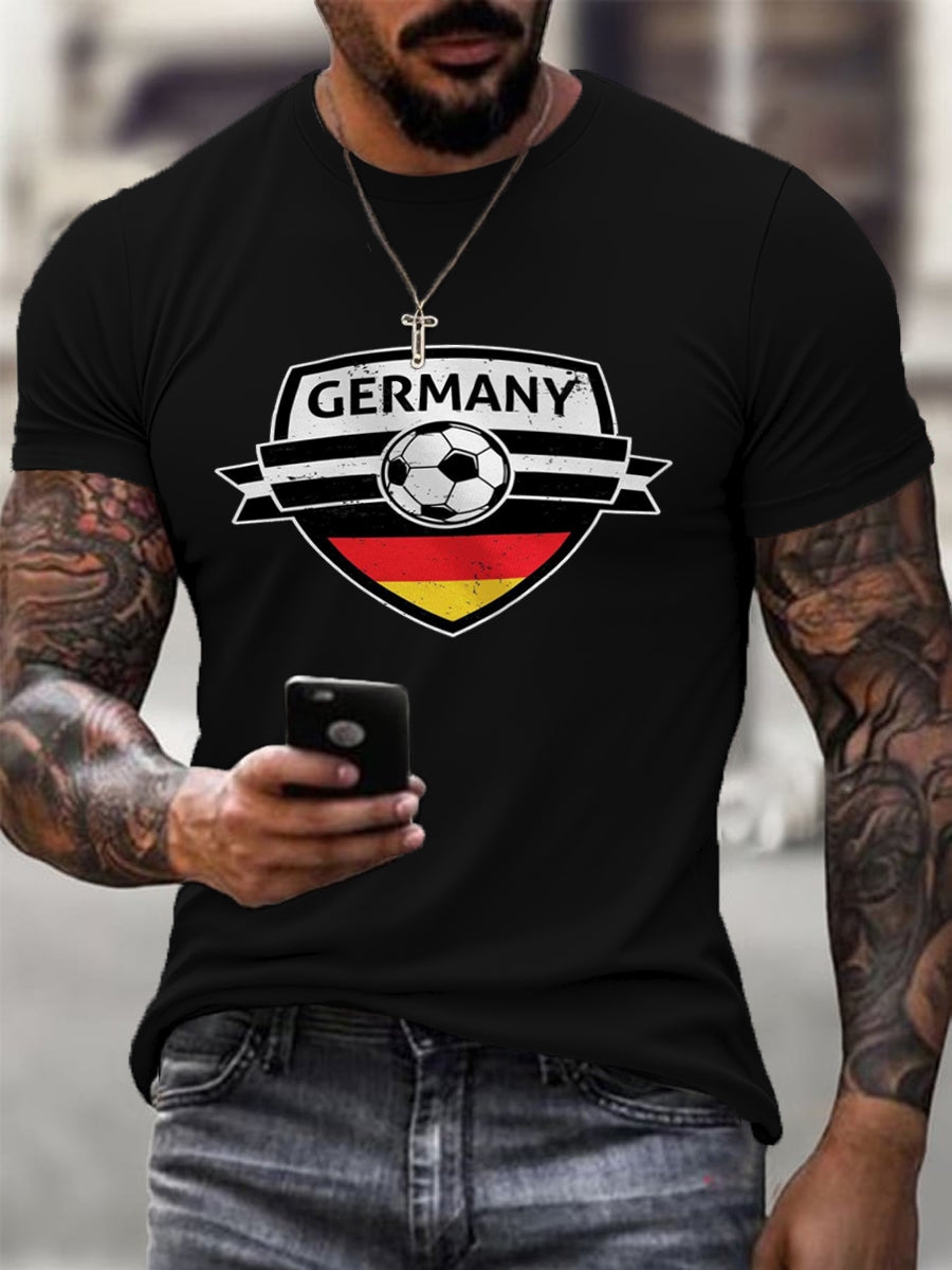 Männer Deutschland Fußball Abzeichen Druck T - Shirt