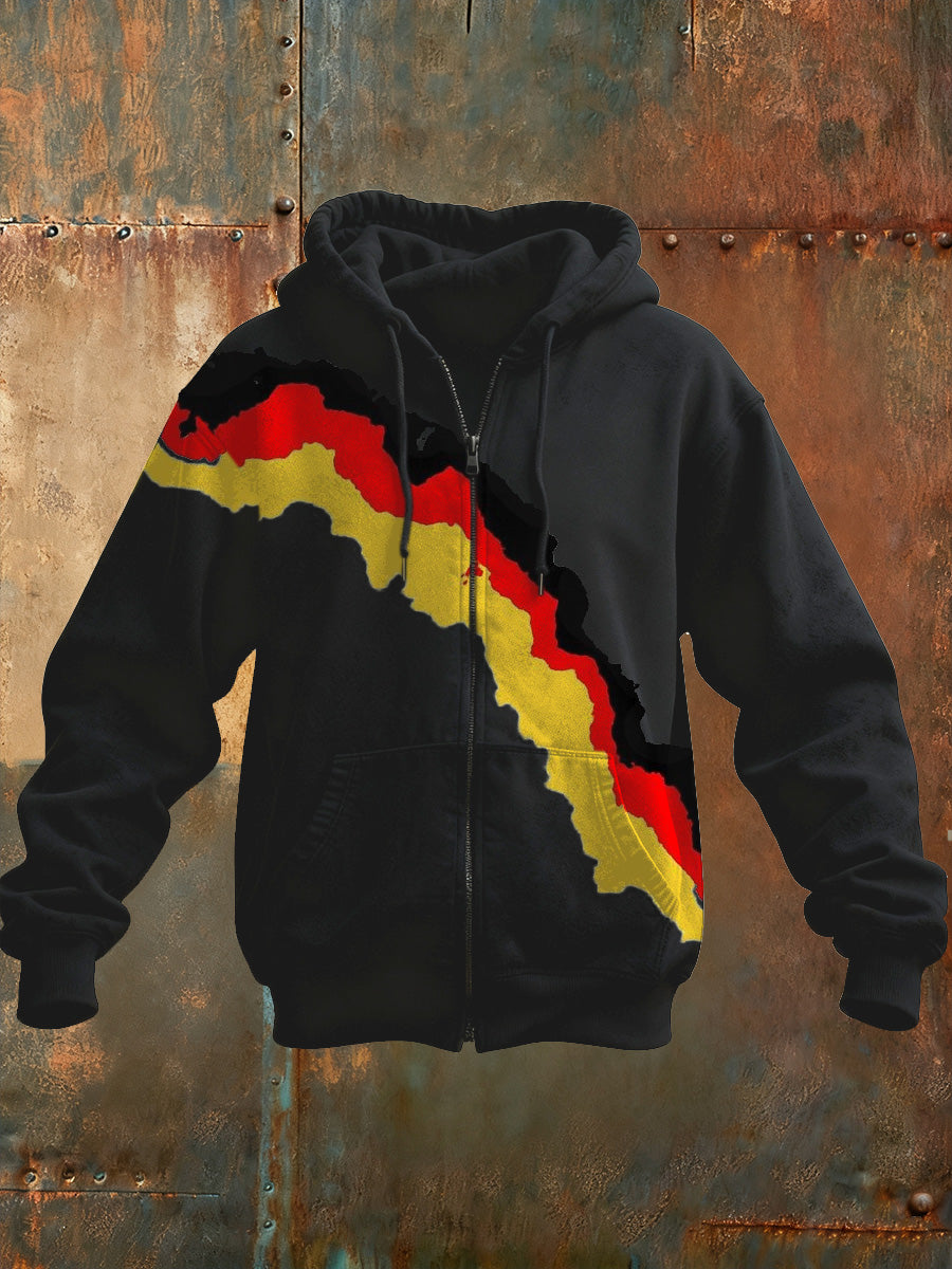 Langärmlige Herren jacke mit deutschem Distressed Print