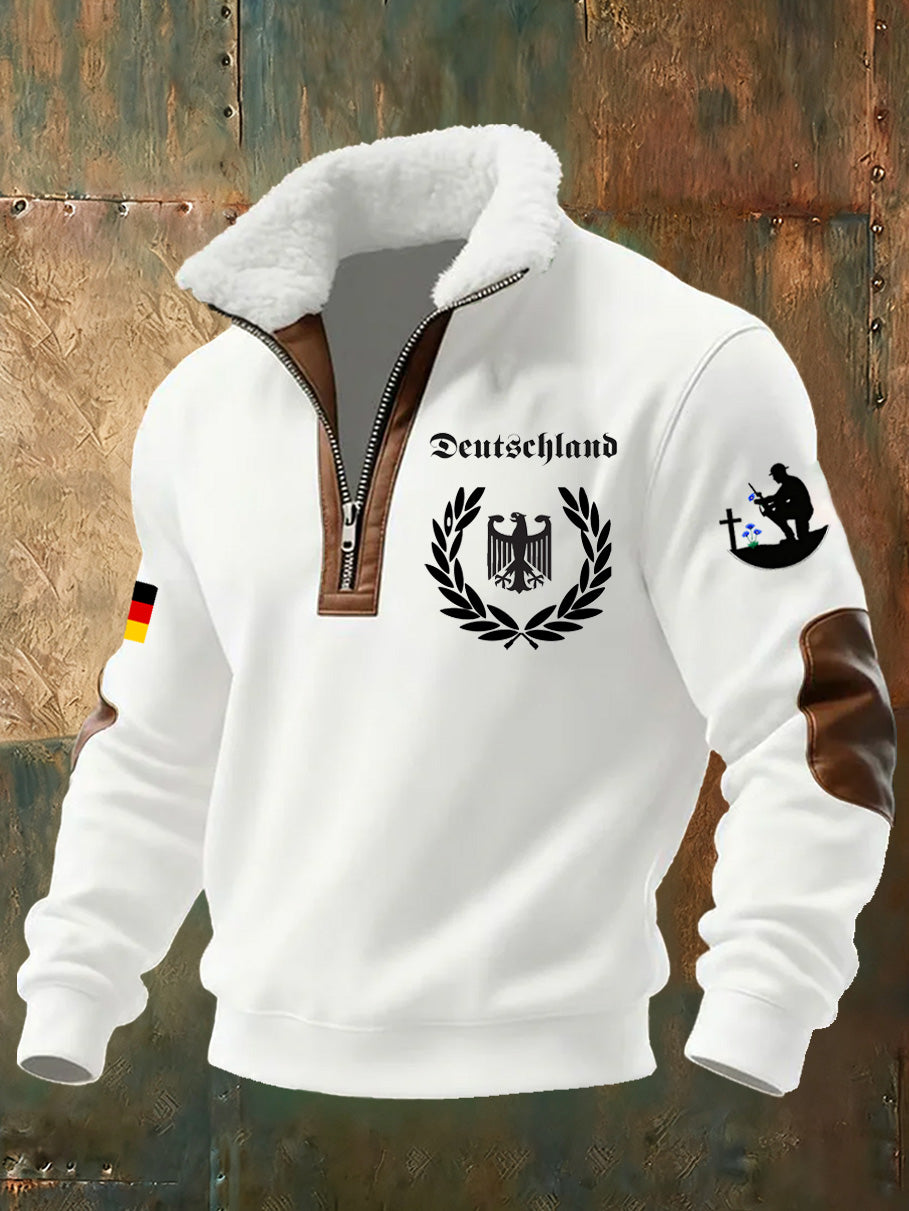 Herren-Sweatshirt mit deutschem Vintage-Kunstdruck