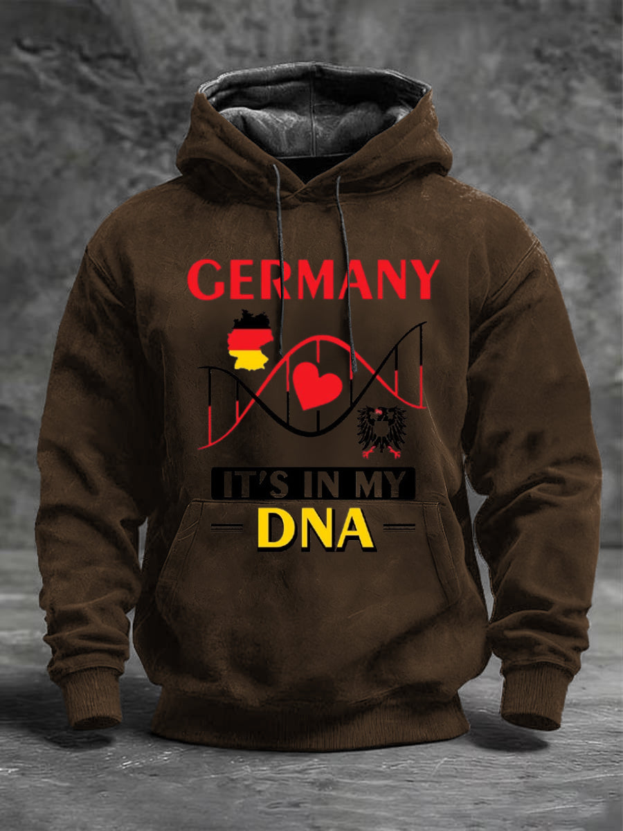 Herren Brown "Deutschland, es ist in meiner DNA" Print Hoodie