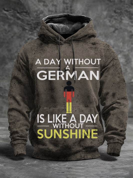 Herren Brown "Ein Tag ohne einen deutschen" Print Hoodie